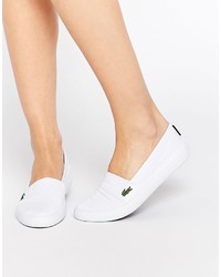 Sneakers senza lacci di tela bianche di Lacoste