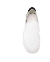Sneakers senza lacci di tela bianche di Saint Laurent