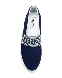 Sneakers senza lacci di tela blu scuro di Kenzo