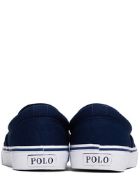 Sneakers senza lacci di tela blu scuro di Polo Ralph Lauren