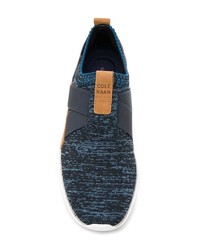 Sneakers senza lacci di tela blu scuro di Cole Haan