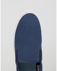 Sneakers senza lacci di tela blu scuro di Fred Perry