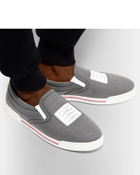 Sneakers senza lacci di tela grigie di Thom Browne