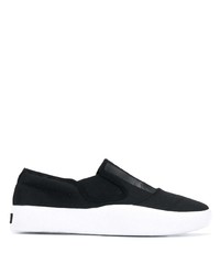 Sneakers senza lacci di tela nere e bianche di Y-3