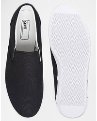 Sneakers senza lacci di tela nere di Asos