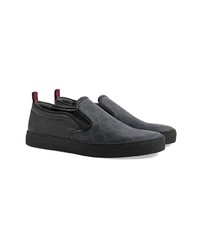 Sneakers senza lacci di tela nere di Gucci