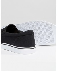 Sneakers senza lacci di tela nere di Asos