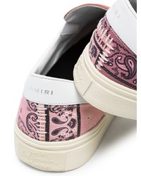 Sneakers senza lacci di tela rosa di Amiri