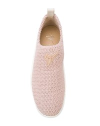 Sneakers senza lacci di tela rosa di Giuseppe Zanotti Design