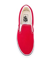Sneakers senza lacci di tela rosse di Vans