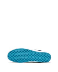 Sneakers senza lacci di tela stampate azzurre di Vans