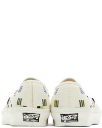 Sneakers senza lacci di tela stampate bianche di Vans