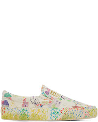 Sneakers senza lacci di tela stampate multicolori di Collina Strada