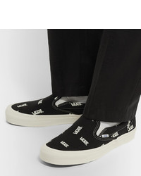 Sneakers senza lacci di tela stampate nere e bianche di Vans