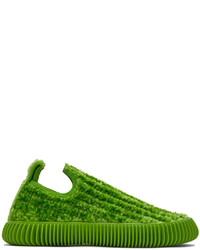 Sneakers senza lacci di tela verdi di Bottega Veneta
