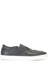 Sneakers senza lacci grigio scuro di Dolce & Gabbana