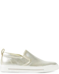 Sneakers senza lacci in pelle argento di Marc by Marc Jacobs