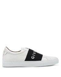 Sneakers senza lacci in pelle bianche e nere di Givenchy