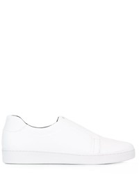 Sneakers senza lacci in pelle bianche di DKNY