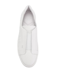 Sneakers senza lacci in pelle bianche di Giorgio Armani