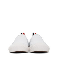 Sneakers senza lacci in pelle bianche di Thom Browne
