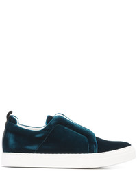 Sneakers senza lacci in pelle blu scuro di Pierre Hardy
