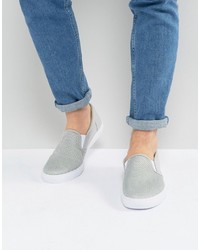 Sneakers senza lacci in pelle grigie di Asos