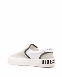 Sneakers senza lacci in pelle grigie di Hide&Jack