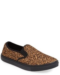 Sneakers senza lacci in pelle leopardate