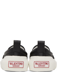 Sneakers senza lacci in pelle nere di Valentino Garavani