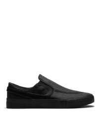 Sneakers senza lacci in pelle nere di Nike