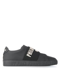 Sneakers senza lacci in pelle nere di Philipp Plein