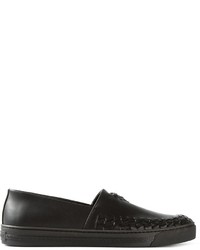 Sneakers senza lacci in pelle nere di Versace