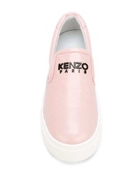 Sneakers senza lacci in pelle rosa di Kenzo