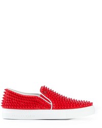 Sneakers senza lacci in pelle rosse di Philipp Plein