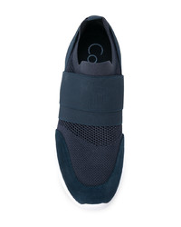 Sneakers senza lacci in pelle scamosciata blu scuro di Calvin Klein 205W39nyc