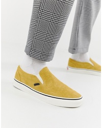 Sneakers senza lacci in pelle scamosciata gialle di Vans