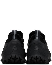 Sneakers senza lacci in pelle scamosciata nere di Moncler
