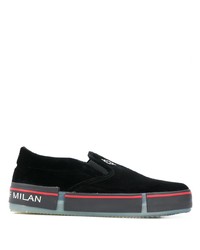Sneakers senza lacci in pelle scamosciata nere di Marcelo Burlon County of Milan