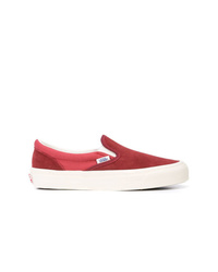 Sneakers senza lacci in pelle scamosciata rosse di Vans
