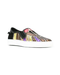 Sneakers senza lacci in pelle stampate multicolori di Givenchy