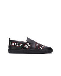 Sneakers senza lacci in pelle stampate nere di Bally