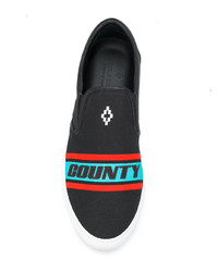 Sneakers senza lacci in pelle stampate nere di Marcelo Burlon County of Milan