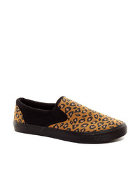 Sneakers senza lacci leopardate marrone chiaro di Asos