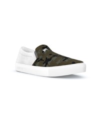 Sneakers senza lacci mimetiche verde oliva di Swear