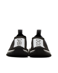 Sneakers senza lacci nere e bianche di Dolce And Gabbana