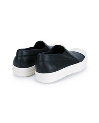 Sneakers senza lacci nere e bianche di Rick Owens