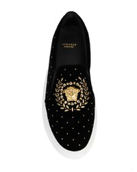 Sneakers senza lacci nere di Versace