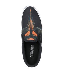 Sneakers senza lacci stampate nere di Marcelo Burlon County of Milan