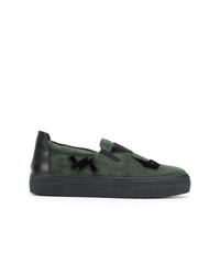Sneakers senza lacci verde scuro di Emporio Armani